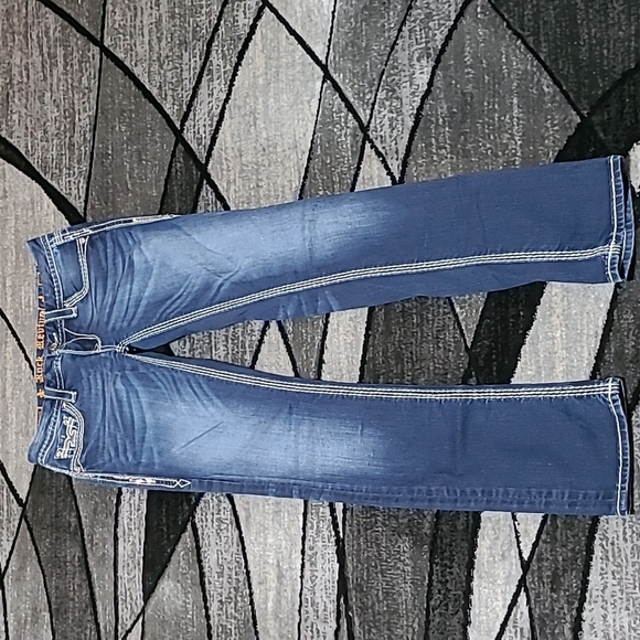 ROCK REVIVAL SHERRY STRAIGHT SEQUINS RHINESTONES DENIM JEAN - Picture 5 of 16